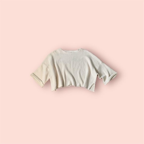 Free people cream oversized cropped sweater - Picture 1 of 7